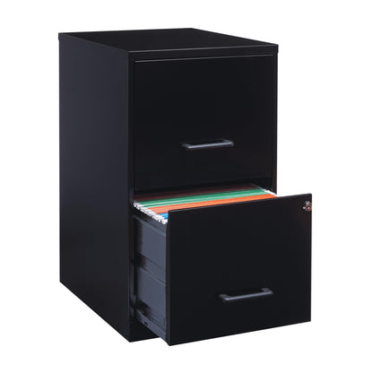 Lorell 14341 18 Deep 2-Drawer File Cabinet, Black - WoodArtSupply