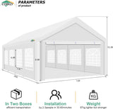 COBIZI 13x26FT Party Tent Heavy Duty Outdoor Gazebo White Event Shelter Wedding Canopy Tent for Parties Carport Commercial with Removable Sidewall Windows, Powder Coating (Better Than Galvanized) COBIZI