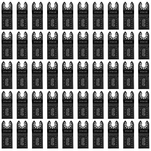 50 Pcs Oscillating Tool Blades, Professional Universal Oscillating Saw Blades, Wood, Quick Release Durable Multi Tool Blades Fit All Models HYSHIER