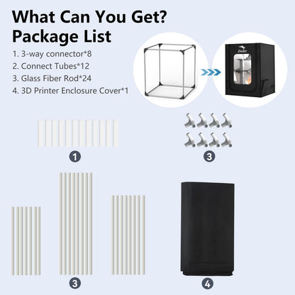 Creality Official 3D Printer Enclosure with Fan Interface, Fireproof Dustproof Constant Temperature Protective Cover 550 * 650 * 750mm for Ender 3S1/Ender 3S1 Pro/Ender 3V3 KE/Ender 3 Max/End - WoodArtSupply