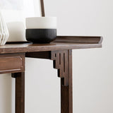 Gdrasuya10 Japanese Style Walnut Bamboo Console Table – Vintage Entryway Sofa Table with Drawer (40 inch) Gdrasuya10