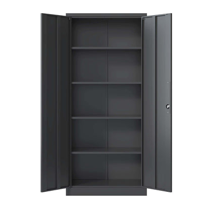 PBOGHLRD 72 Inch Tall Metal Storage Cabinet, Black Garage Tool Steel Locking Cabinet with 4 Adjustable Shelves, File Cabinet for Home Office, - WoodArtSupply