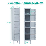SISESOL Metal Locker Organizer for Work 66" Cabinets with Doors, Tall Narrow Storage Cabinet - Locker Storage Cabinets for School, Gym, Home, Office, Garage SISESOL