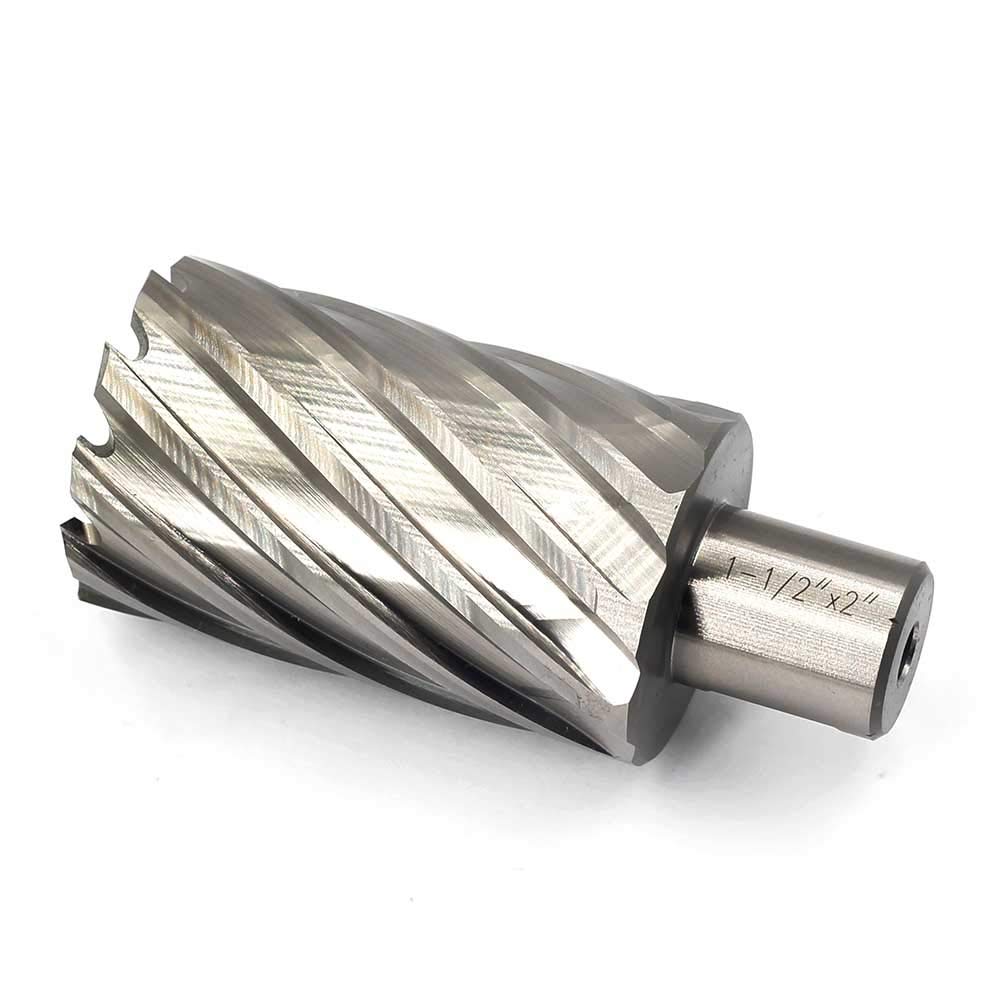 Annular Cutter JESTUOUS 3/4 Inch Weldon Shank 1-1/2 Cutting Diameter 2 Cutting Depth with Two-Flat HSS Kit for Magnetic Drill Press,1 Piece JESTUOUS