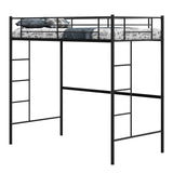 Giantex Twin Size Loft Bed Frame, Metal Loft Bed with Full-Length Safety Guardrail & 2 Bilateral Ladders, Space-Saving Bunk Bed for Teens & Adults, Ideal for Bedroom, Apartment, Dorm, Black Giantex
