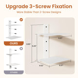 Floating Book Shelves for Wall, 4 Tier Invisible Bookshelves Heavy Duty Metal Loads 60LBS, Vertical Spine Book Tower Hanging Bookshelves, Shelves for Room Wall Mounted, 2 Pack White Wawocs