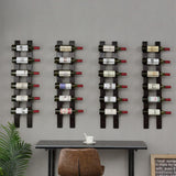 DCIGNA Wall Mounted Wine Rack, Barrel Stave Wine Rack, Imported Pine Wood and Metal Wine Bottle Holder Rack - 6 Bottles 40x7.6inch (Red Wine Color) DCIGNA
