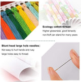 MjhRcll Floral Stamped Cross Stitch Kits, Blue Flowers Cross Stitch Ornament Kits for Adults Beginners, Counted Embroidery Needlepoint Kits Home Decor 12x16 Inch MjhRcll