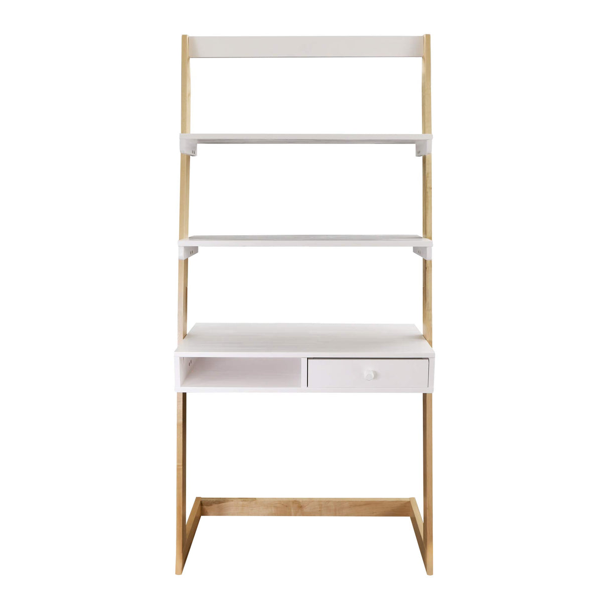 American Trails Freestanding Ladder Desk With Drawer, Natural Maple/White American Trails