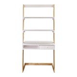 American Trails Freestanding Ladder Desk With Drawer, Natural Maple/White American Trails