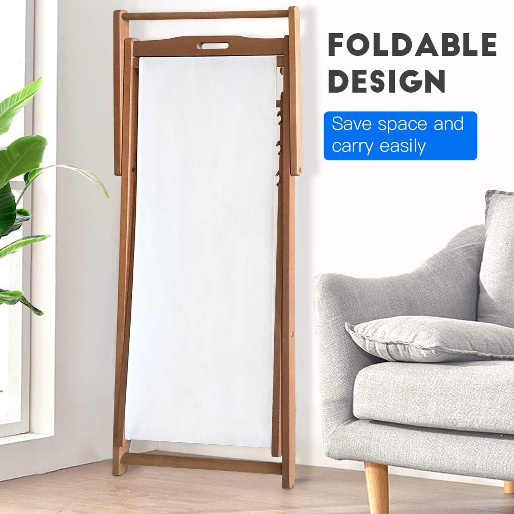 Dkeli Beach Sling Chairs Set of 2 Outdoor Folding Portable Beach Chairs with Solid Wooden Frame and Polyester Canvas Reclining Adjustable Patio Lounge Chair for Yard Pool Balcony Garden Dkeli