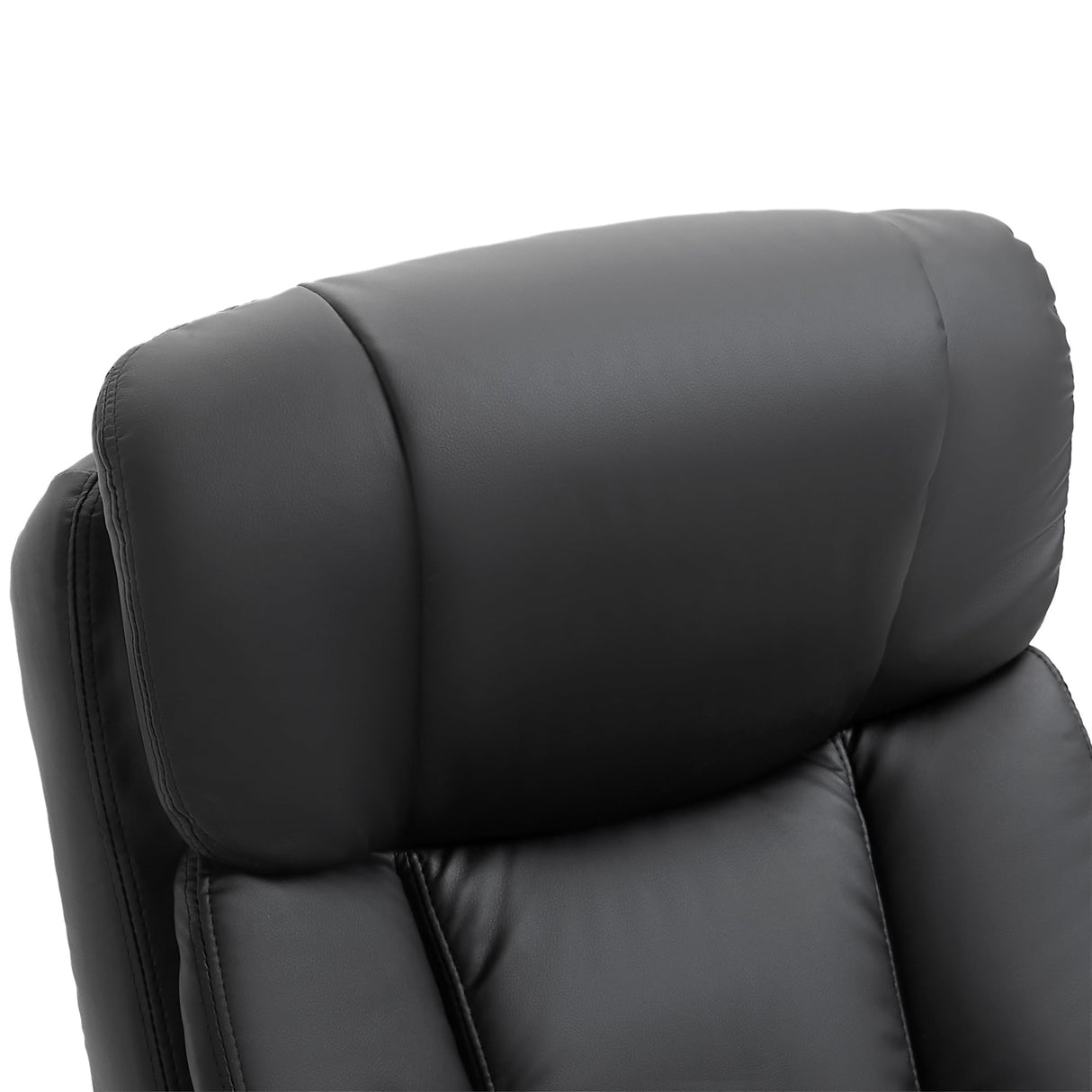 HOMCOM PU Leather Massage Recliner Chair with Ottoman 10 Point Vibration Swiveling Armchair, Black HOMCOM