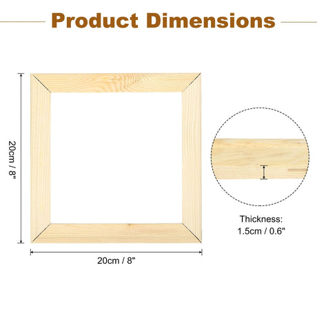 uxcell DIY Canvas Stretcher Bars, 8 x 8 Inch Canvas Frame Wooden Frames Kit Sturdy Stretcher Frames for Oil Paintings Prints Posters uxcell
