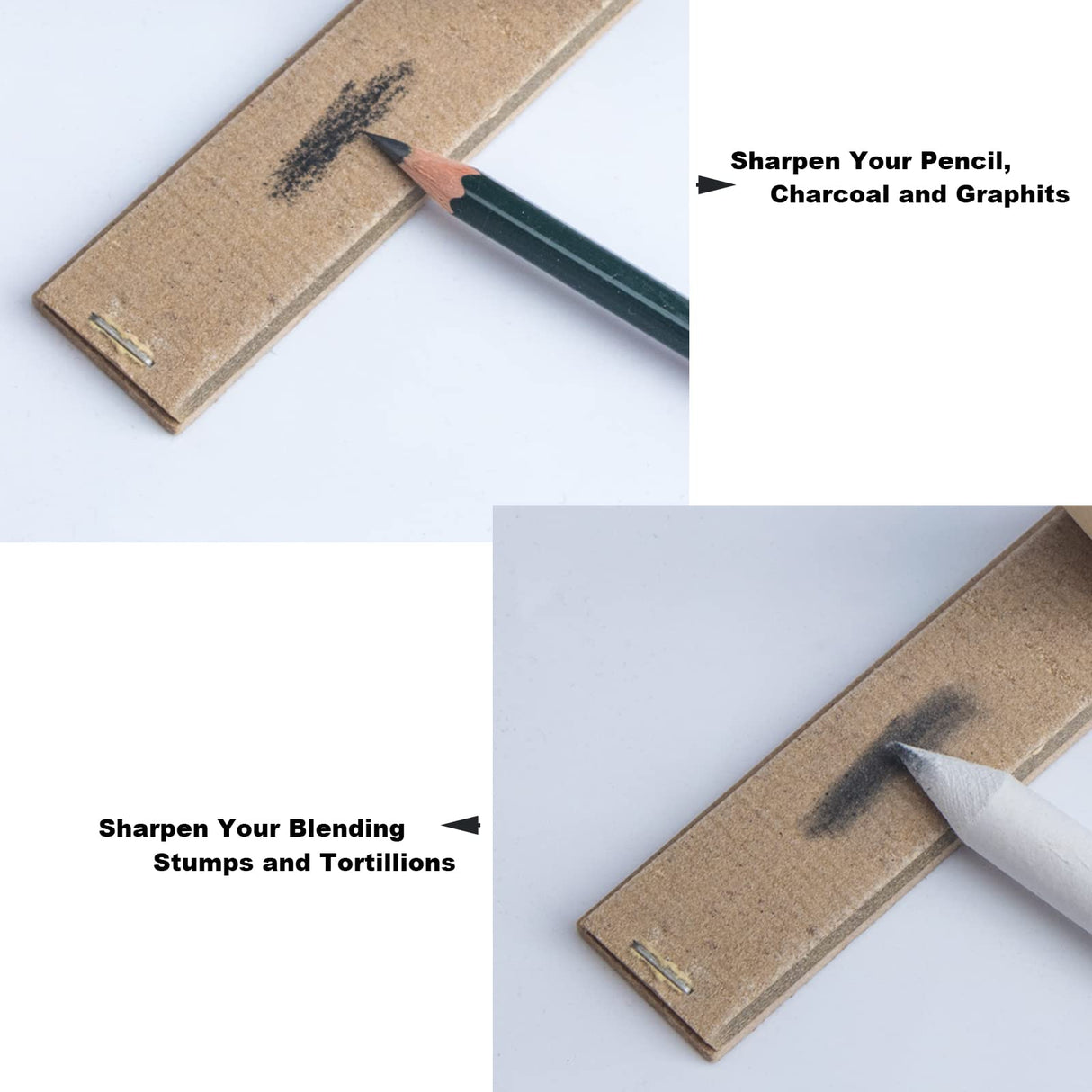 CAMATTO 14 PCS Blending Stumps and Tortillions Paper Art Blenders Tool with Sandpaper Pencil Sharpener Pointer Compressed Charcoal Sticks for Student Artist Charcoal Sketch Drawing Shading CAMATTO