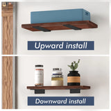 Starunder 6 Pack Floating Shelf Brackets, 6 Inch Heavy Duty Industrial Shelf Bracket, Black Metal L Brackets for Shelves Support DIY(1/5 Inch Thicked) Starunder