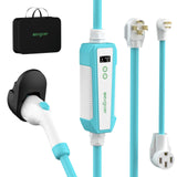 EG evgoer Electric Vehicle Charger Level 2 & Level 1, 32Amp 110V-240V Schedule Timer 20ft Cable Portable EV Home Charging Station, 8A-32A Adjustable Current Compatible with All SAE J1772 EVs EG evgoer