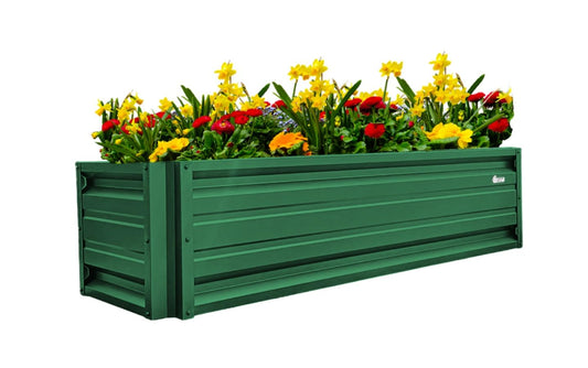 2 x 6 Rectangular Metal Planter Box Durable Raised Garden Bed in Galvalume Steel 24 x 72 with 18 Inch High Walls (Forest Green)