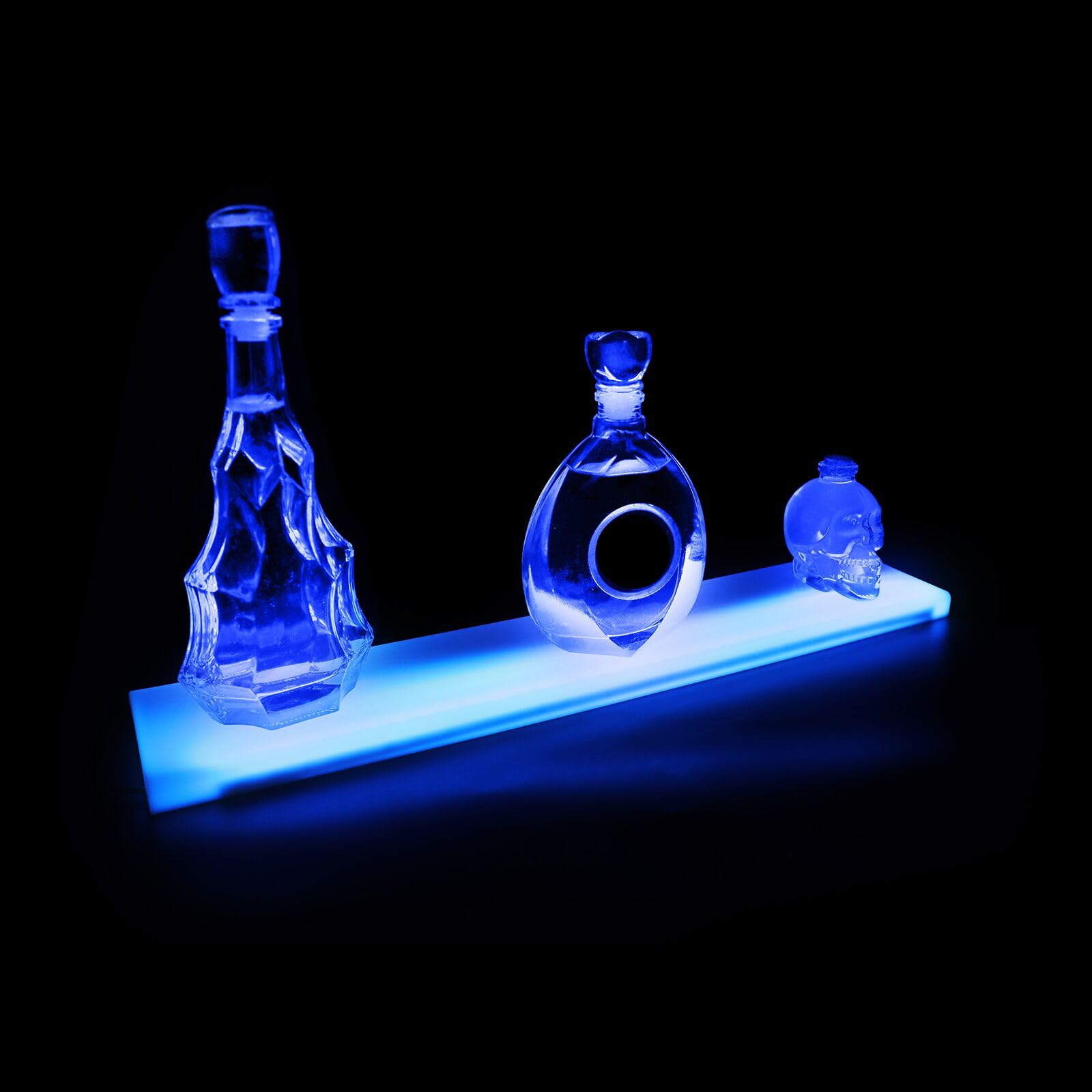 Kipokalor LED Lighted Liquor Bottle Display Shelf, 24Inch Bottle Display Stand Illuminated Home and Commercial Bar Shelves Rack. - WoodArtSupply