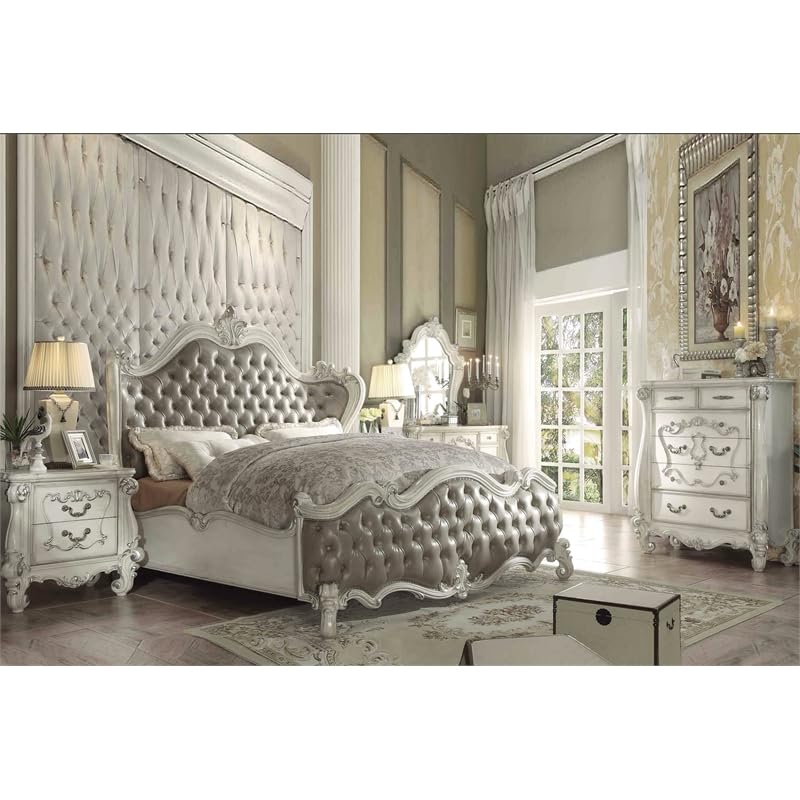 Acme Versailles Wooden 5 Drawer Dresser in Bone and White