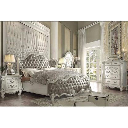 Acme Versailles Wooden 5 Drawer Dresser in Bone and White - WoodArtSupply