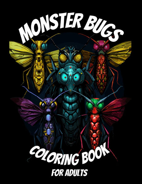 Monster Bugs Coloring Book for Adults: Fun and Relaxing Designs of Creepy and Cute Insects (Monster Coloring Adventures) Majosta
