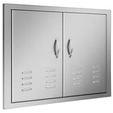 VEVOR Outdoor Kitchen Doors, 30W x 21H Inch, 304 Stainless Steel Double Doors with Vents, BBQ Access Door with 2 Detachable Handles and 6 Hooks, for BBQ Island VEVOR