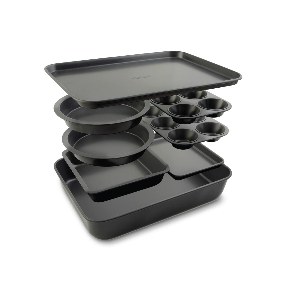 Elbee Home Set of 8 Durable Non-Stick Carbon Steel Baking Bricks for Easy Storage Elbee