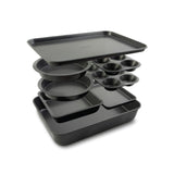 Elbee Home Set of 8 Durable Non-Stick Carbon Steel Baking Bricks for Easy Storage Elbee