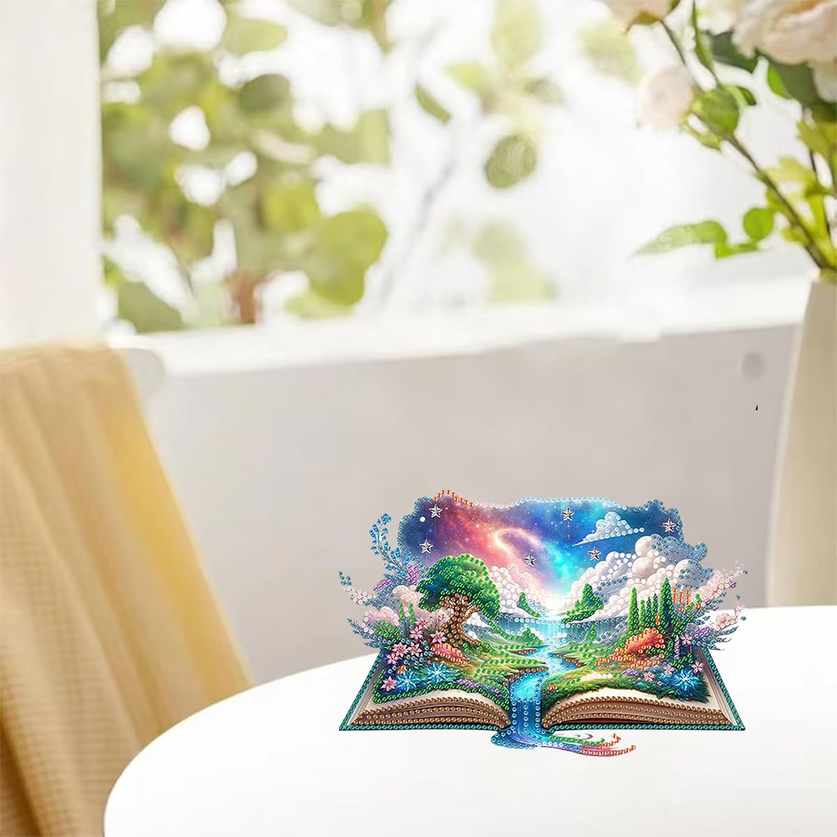 DIY Diamond Desktop Decoration Waterfall Magic Book, Crystal Diamond Art Painting Desktop Decorations Single Side, Diamond Decoration Suitable For Adult Beginners Home Office Decoration Crafts Gifts hospitian