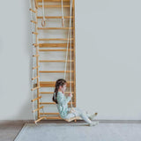 Avenlur Betula Swedish Ladder Wall Gym - Indoor Playset and Gym in One - with Swedish Ladder Swing, Rope Ladder, Adult Pull-Up Bar, and Indoor Slide - Indoor Gym for Kids and Adult - Jungle Gym Avenlur