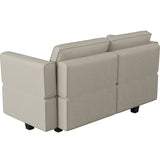 Belffin Modular Loveseat Sofa Couch with Storage Seats Velvet 2 Seater Love Seats for Small Spaces Grey Belffin