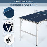 Tiktun Ping Pong Table, Foldable Tennis Table,with 2 Table Tennis Paddles and 3 Balls, Indoor/Outdoor Portable Table Tennis Game with Net,Blue,Medium Tiktun