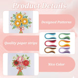 WEBEEDY 4 Styles DIY Flower Paper Quilling Kit for Adults Beginner Quilling Paper Painting Kit with Paper Quilling Strips Tools and Instruction Handmade Room Wall Decor(A4,21x29.7 cm/8.3x11.7 inch) WEBEEDY