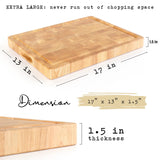 Cutting Board (17x13x1,5in) Wood Cutting Board, End Grain Cutting Board, Wooden Butcher Block, Chopping Board - Reversible Multipurpose For Kitchen FANICHI