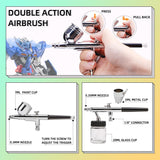 T TOGUSH Airbrush Kit with Air Compressor, 15 Color Airbush Paint, Gravity Airbrush And Siphon Airbrush, 1/6 HP Quiet Air Compressor with 3L Tank, Airbrush for Model Hobby Craft DIY Painting T TOGUSH