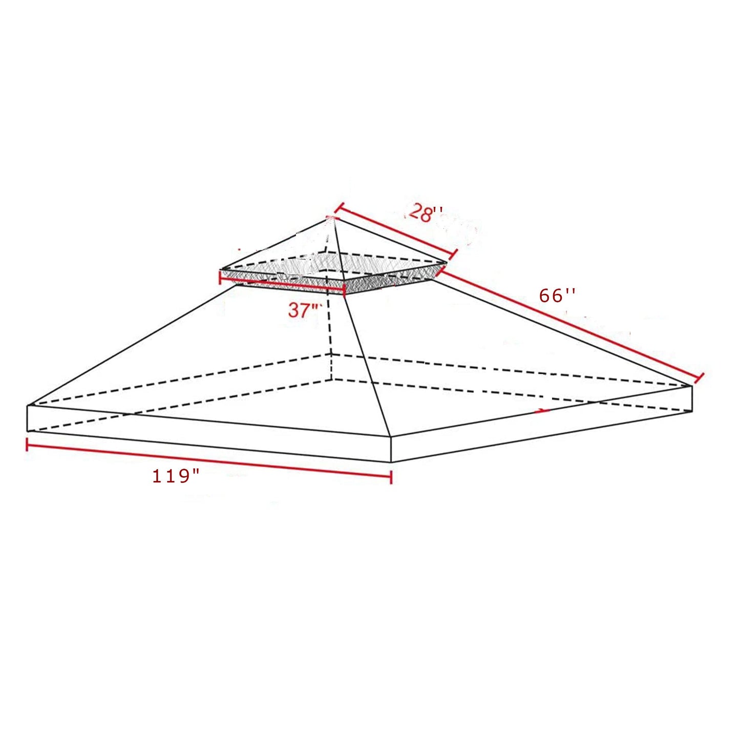 TGEHAP 10'x 10' Replacement Canopy Top Cover for Dual Tier Gazebo Outdoor Tent, Cover Only (Taupe)