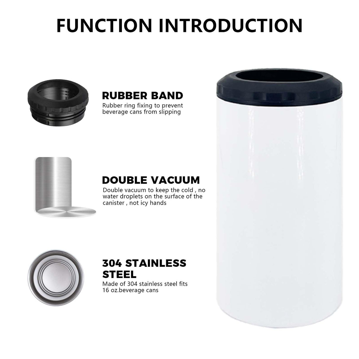 HIZEE 16 oz Sublimation 4 in 1 Can Cooler Tumbler Blank 4pack,Double Stainless Steel Vacuum Insulated for Hot and Cold Beverages,Standard Can,Beer Bottle and Insulated Mugs HIZEE