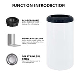 HIZEE 16 oz Sublimation 4 in 1 Can Cooler Tumbler Blank 4pack,Double Stainless Steel Vacuum Insulated for Hot and Cold Beverages,Standard Can,Beer Bottle and Insulated Mugs HIZEE