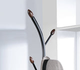 Roundhill Furniture Arles Metal Black and Walnut Standing Coat Rack Roundhill Furniture
