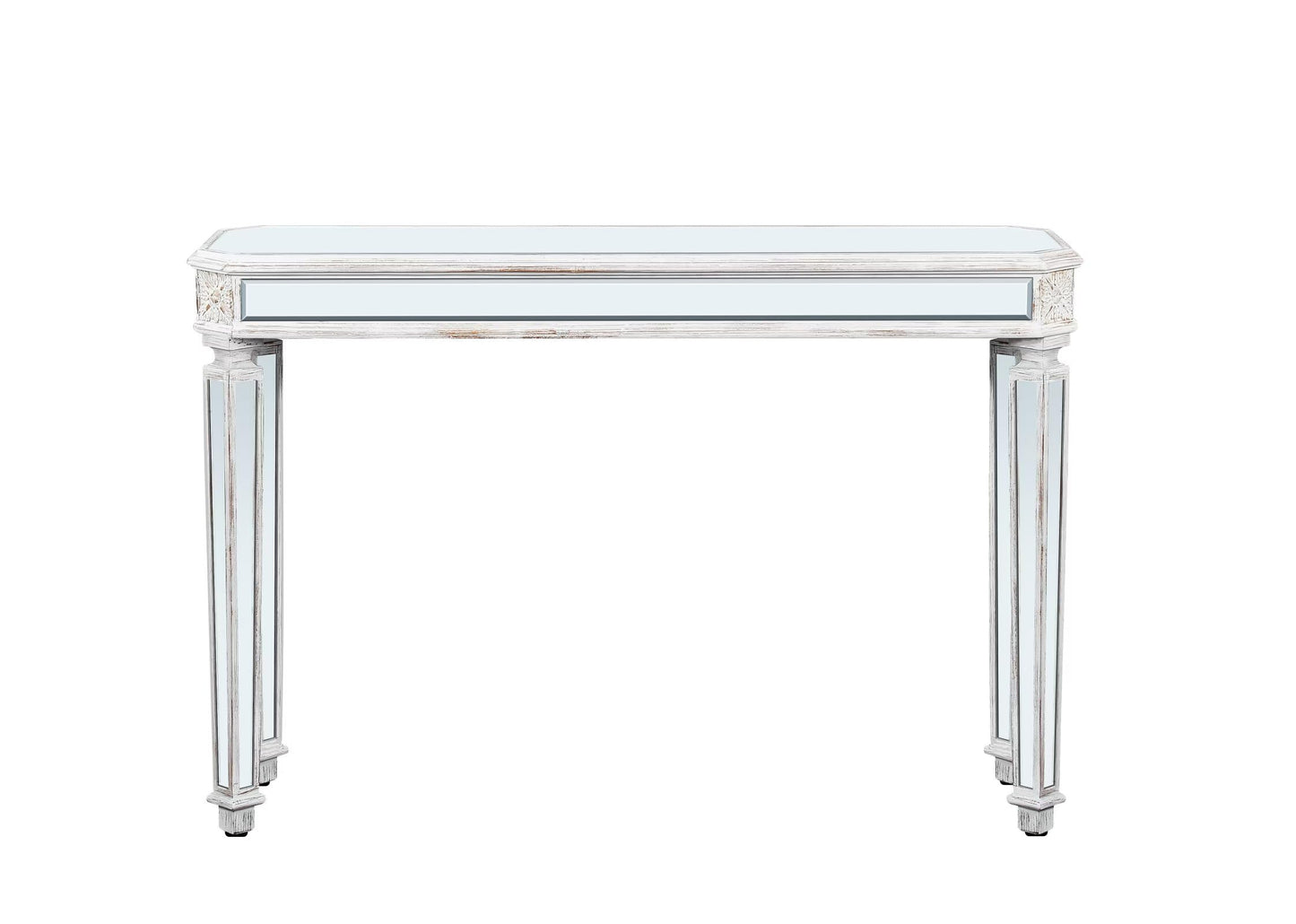 48-Inch Mirrored Console Table,Modern Entryway Table Glass Sofa Table with Mirror Finish, Rectangle Narrow,Accent Foyer Table for Living Room,Hallway, Entrance (Silver)