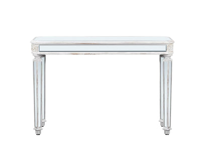 48-Inch Mirrored Console Table,Modern Entryway Table Glass Sofa Table with Mirror Finish, Rectangle Narrow,Accent Foyer Table for Living Room,Hallway, Entrance (Silver)