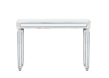 48-Inch Mirrored Console Table,Modern Entryway Table Glass Sofa Table with Mirror Finish, Rectangle Narrow,Accent Foyer Table for Living Room,Hallway, Entrance (Silver) JIJIWANG