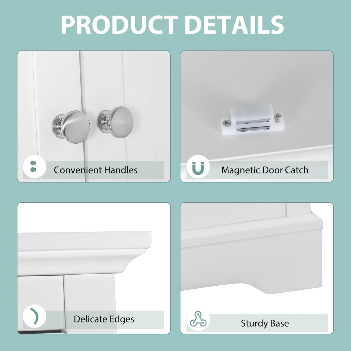 Tangkula 62" H Kitchen Pantry Cupboard, Freestanding Storage Cabinet w/Adjustable Shelves & 2 Large Drawers, Tall Floor Cabinet Home Storage for Kitchen Living Room Bathroom (White) Tangkula