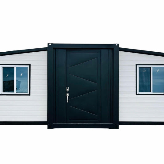 Generic Portable 3 Bedroom Tiny Home, 30' x 40' Prefab House, Expandable Plastic Construction, Mobile Living Space, Black, 07112003