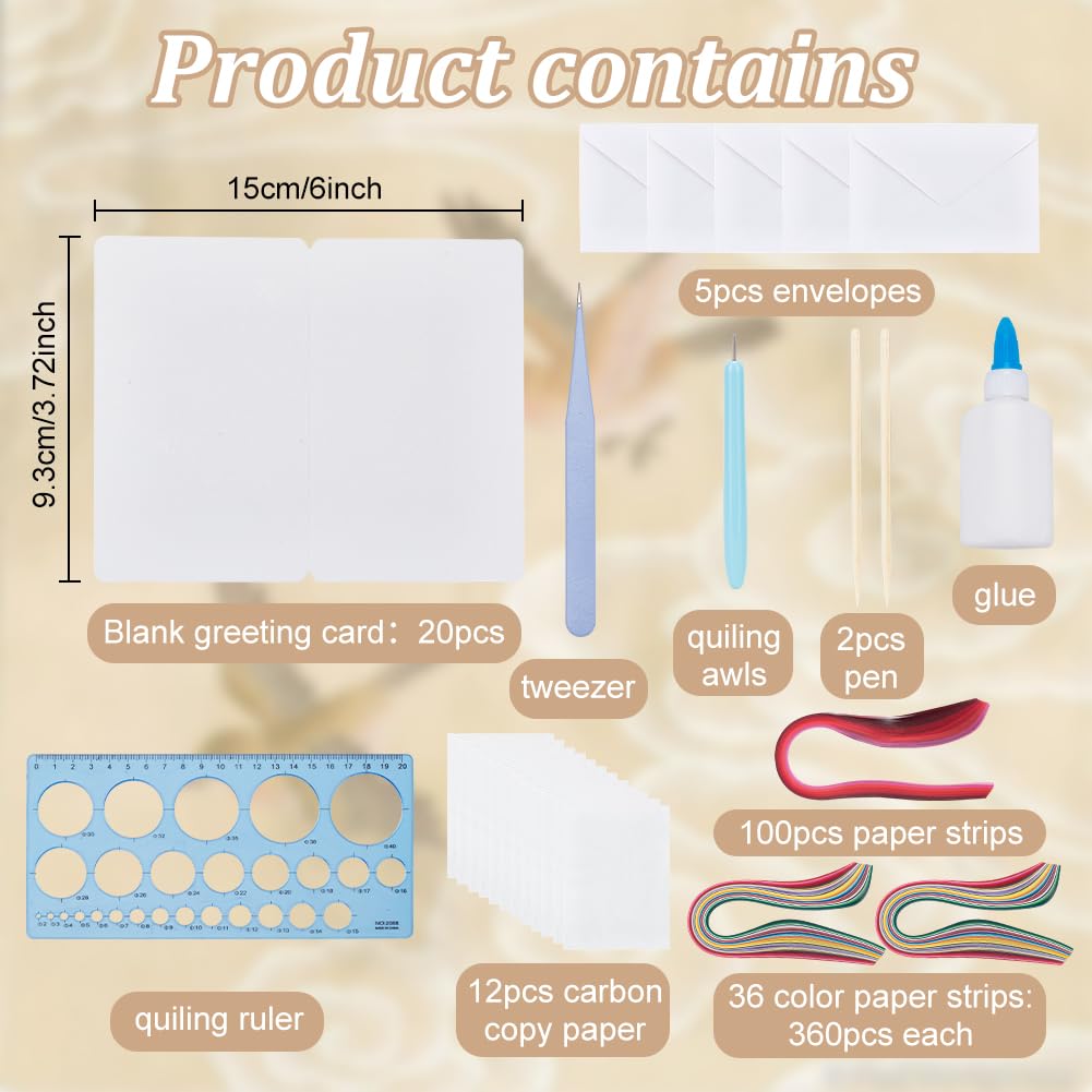 WEBEEDY 20 Sets Paper Quilling Kit for Adults Beginner DIY 5 Styles Bird Love Greeting Card Making kit with Instruction Handmade Bird Flower Quilling Card for Love,Valentine's Day,Wedding,Christmas WEBEEDY