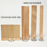150pcs Wick Clip for Candle Making Wood Wick Holder Base Universal Wood Wick Clips Wooden Wicks Bases Metal Candle Wick Holders (Wicks not Included) Phinicco