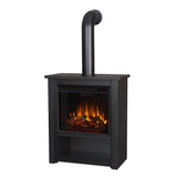 Real Flame Black Hollis Electric Fireplace - Freestanding with Remote Control - 6 Flame Colors & 5 Brightness Levels, Black Real Flame