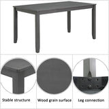 Trygoal Dining Table Set for 6, Farmhouse 6 Piece Dining Room Table Set with Rectangular Table, 4 Upholstered Backrest Chairs and Bench, Counter Height Kitchen Sets with Warm Woodgrain Finish, Gray Trygoal