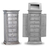 Hives and Honey Landry Smoke Grey Jewelry Armoire Standing Cabinet with Mirror and Necklace, Earring, Bracelet Storage Hives and Honey