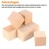 MECCANIXITY 8Pcs Basswood Carving Block, 1.5"x1.5"x1.5" Square Wooden Dowels Blocks for DIY, Arts Decoration, Crafts Whittling, Hand Carved MECCANIXITY
